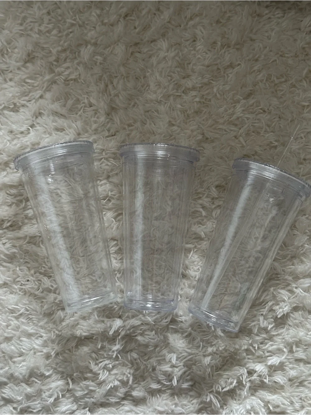 Clear Double-Wall Plastic Tumbler - Set of 3